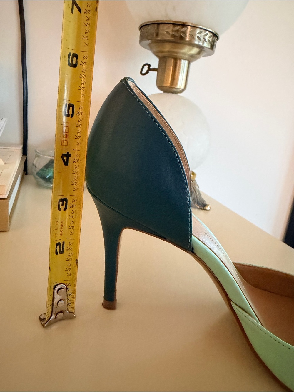 Banana Republic Mint Pointed-Toe D’Orsay Pumps with Navy Heel - Picture 5 of 5